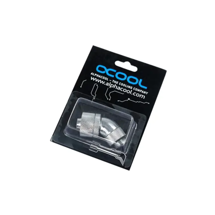 Alphacool HF screw connection 45° 1/4", chrome (17083)