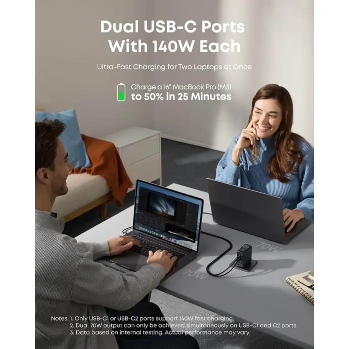 Anker 140W Far for Laptop, Dark Gray