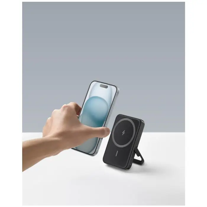 Anker 322 MagGo 5000mAh magnetni bežični powerbank s stojalom, črn