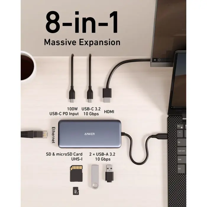 Anker 555 USB-C Hub, 8 in 1