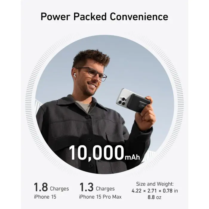 Anker MagGo 633 10K powerbank, črn