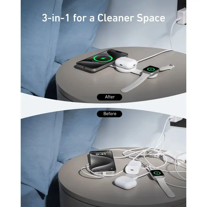 Anker Maggo Wireless Folding Folding Pad 3v1, White