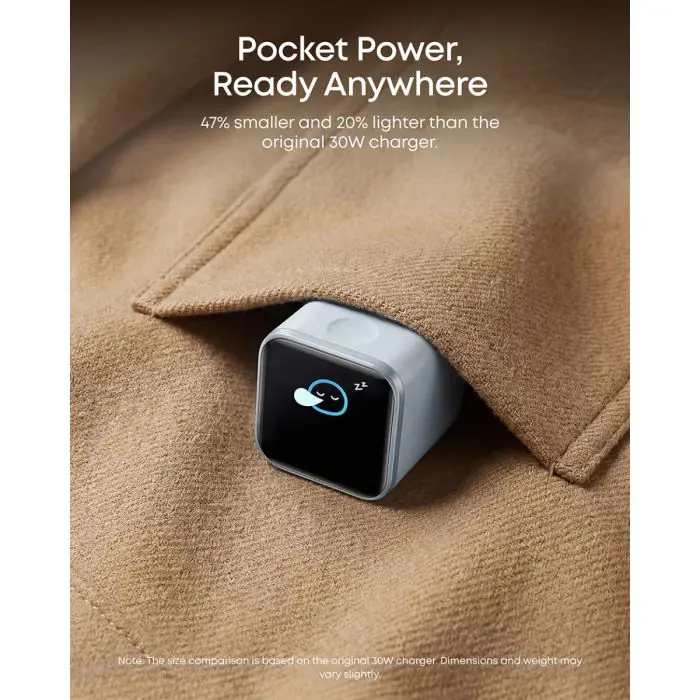 Anker Nano 45W Charger, Smart Display, Orange