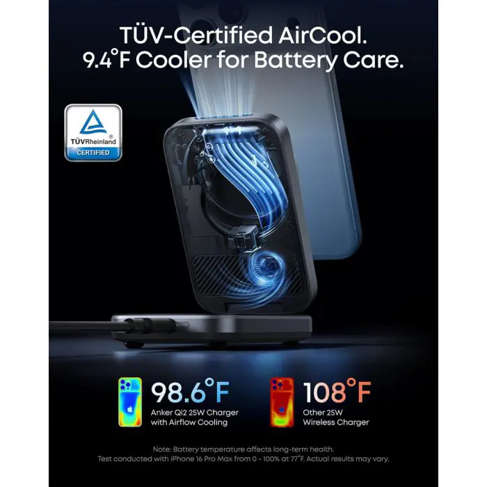 Anker Prime 3-in-1 Wireless Charging Station, Black