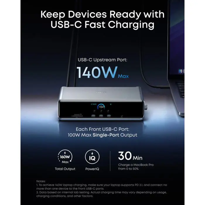 Anker Prime priklopna postaja, 14v1, Triple Display, DisplayLink