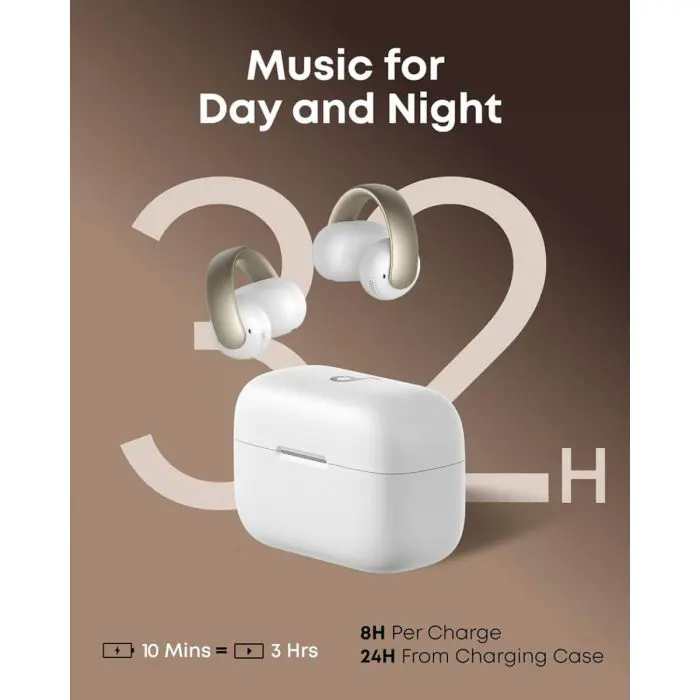Anker Soundcore aeroclip wireless headset, white
