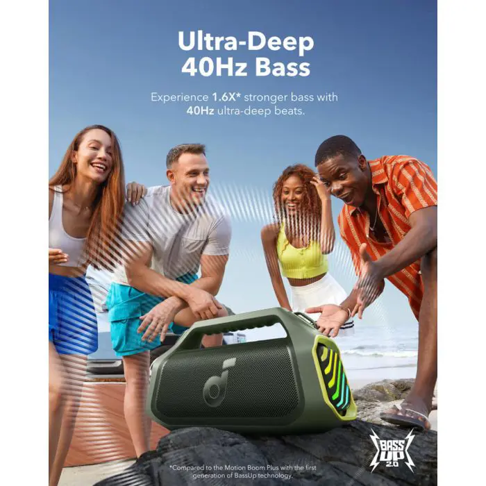 Anker Soundcore BOOM 2 Plus BT 6.0 Portable Bluetooth Speaker, Green