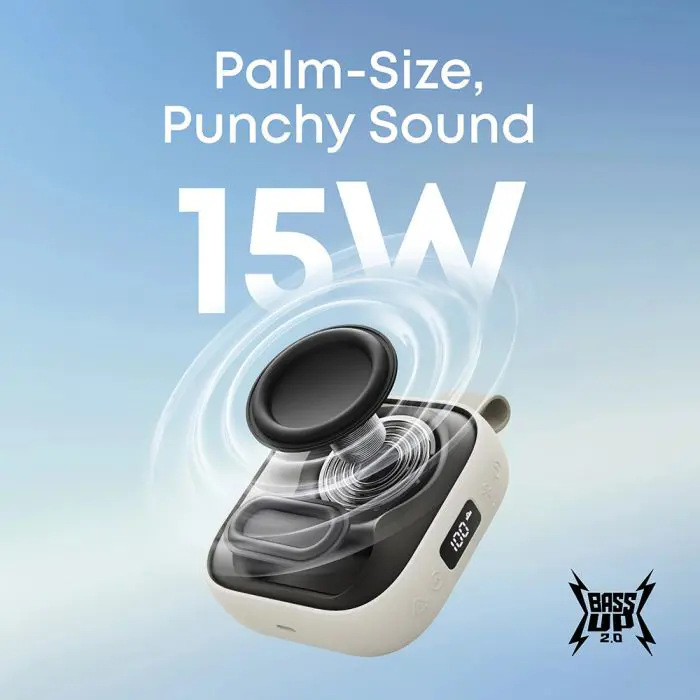 Anker Soundcore Boom Go 3i Portable Bluetooth Speaker, Beige