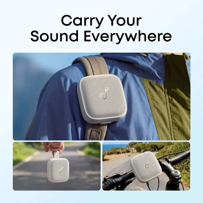 Anker Soundcore Boom Go 3i Portable Bluetooth Speaker, Beige