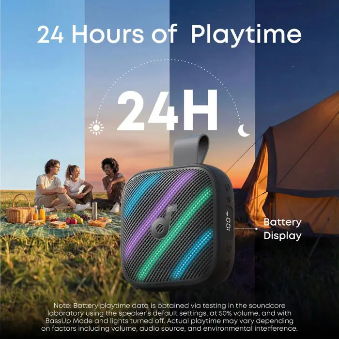 Anker Soundcore Boom Go 3i Portable Bluetooth Speaker, Black