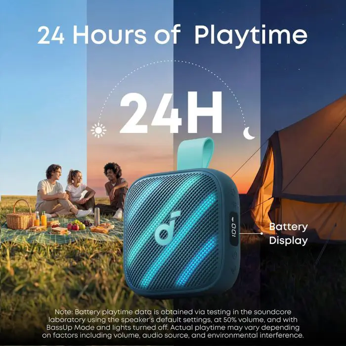 Anker Soundcore Boom Go 3i Portable Bluetooth Speaker, Blue
