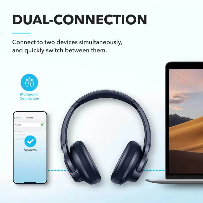 Anker Soundcore Q20i Bluetooth headphones, blue