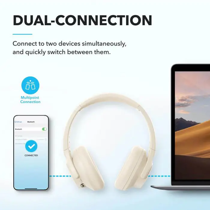 Anker Soundcore Q20i Bluetooth headphones, white