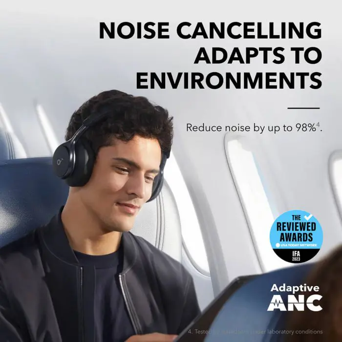 Anker Soundcore Space One over-ear Bluetooth headphones, black.