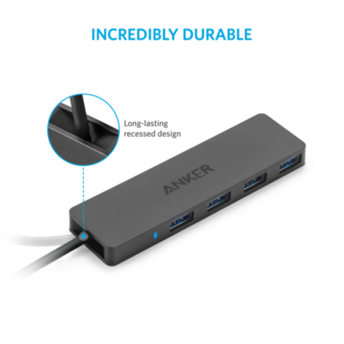 Anker Ultra Slim 4-port USB 3.0 hub black