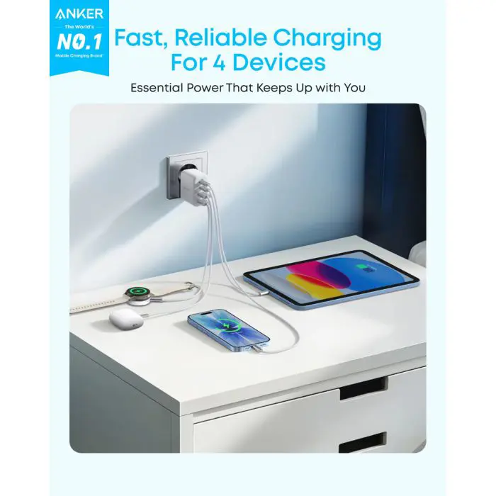 Anker Zolo 50W 4-Port Charger, White