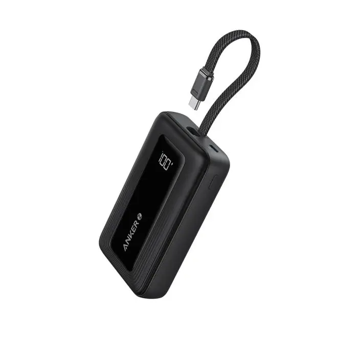 Anker Zolo Powerbank 10000 mAh, 30W with built-in USB-C cable, black
