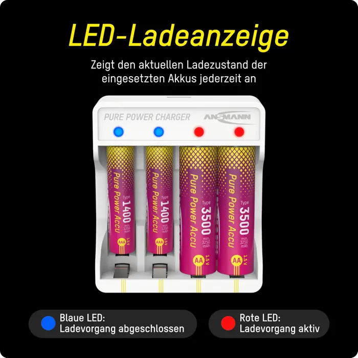 Ansmann Ansman lithium charger Pure Power Set + 4× Micro AA