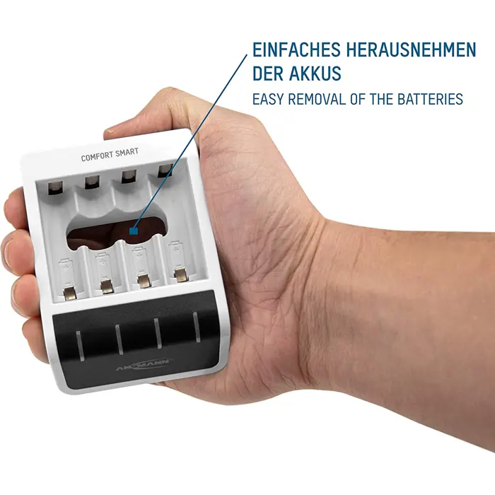 Ansmann Comfort Smart + 4x AA 2100mAh, charger (white/black, incl. 4x AA batteries with 2100 mAh)