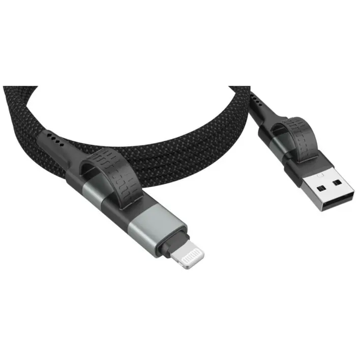 Ansmann Magnetic 4in1 charging cable (black, USB-A / USB-C / Lightning)