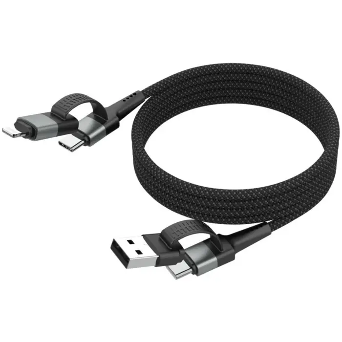 Ansmann Magnetic 4in1 charging cable (black, USB-A / USB-C / Lightning)