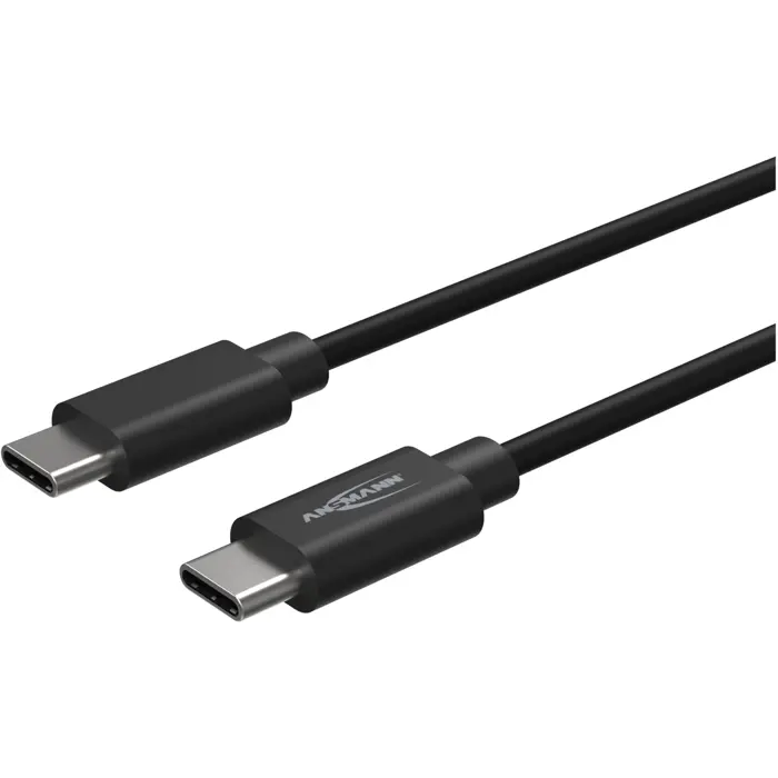 Ansmann USB 3.2 Gen 1 cable, USB-C plug > USB-C plug (black, 2 meters, charging with up to 60 watts)