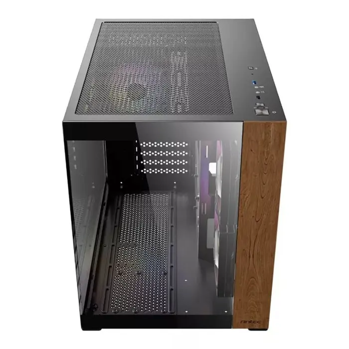Antec CX600M Wood PC Gehäuse, Mini-Tower, Micro-ATX, Tempered Glass - black, Holz-0-761345-10138-7