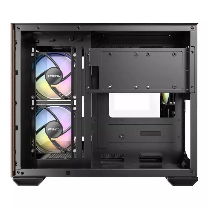 Antec CX600M Wood PC Gehäuse, Mini-Tower, Micro-ATX, Tempered Glass - black, Holz-0-761345-10138-7