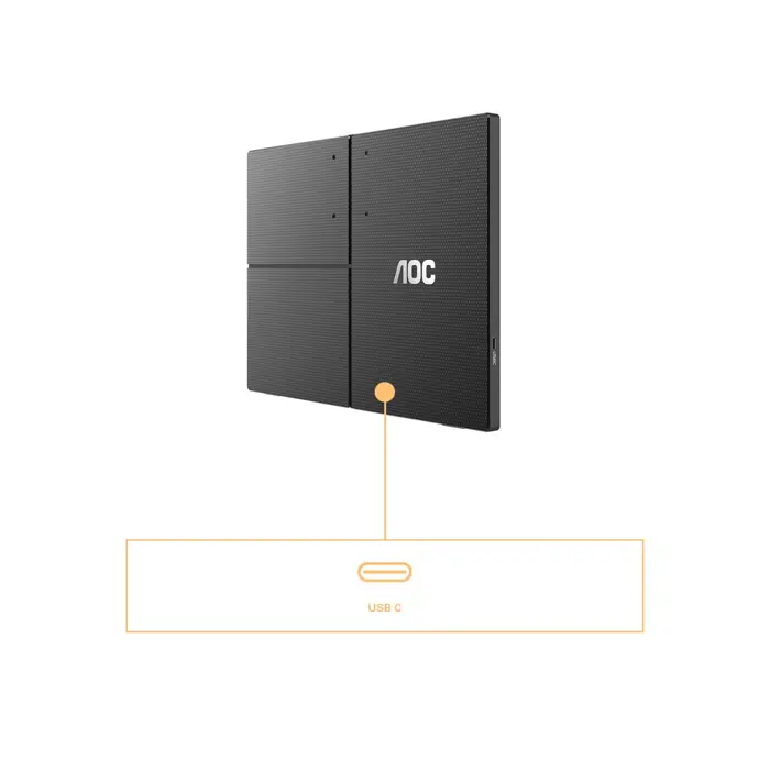 AOC 16T3EA portable TV/monitor Black 39.6 cm (15.6") 1920 x 1080 pixels