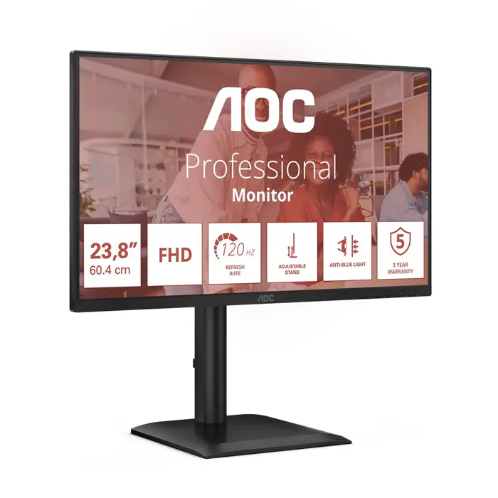 AOC 24E4U computer monitor 60.5 cm (23.8") 1920 x 1080 pixels Full HD LED Black