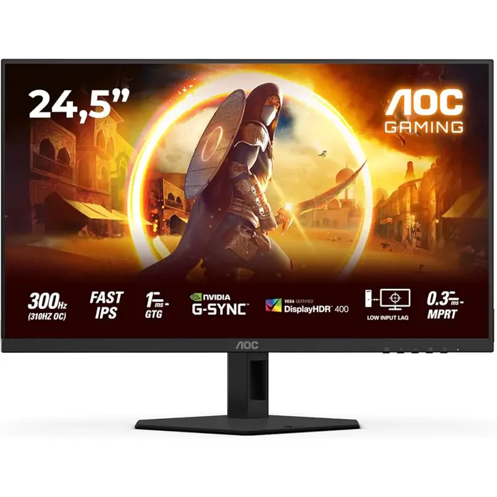 Monitor AOC 24.5" 25G4SRE, Fast IPS, gaming, Adaptive-Sync 300Hz (310Hz OC), 0.3ms, HDR400, 2xHDMI, DP, FHD