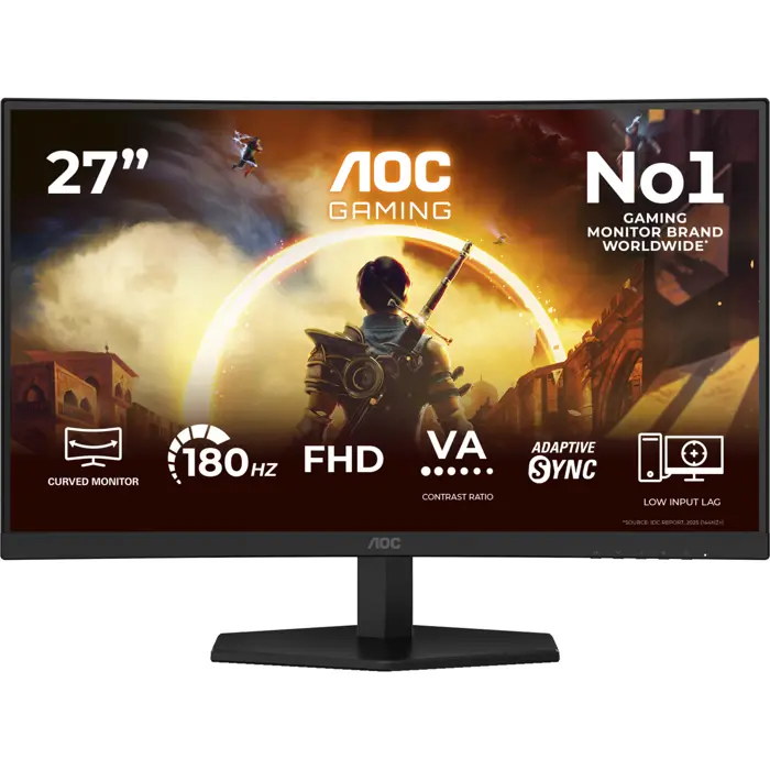 AOC AGON C27G42FE (68.6 cm (27 inch), black (matt), FullHD, VA, Curved, HDMI, DP, 180Hz Panel)