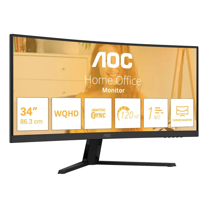 AOC B3 CU34B3E computer monitor 86.4 cm (34") 3440 x 1440 pixels Wide Quad HD LED Black
