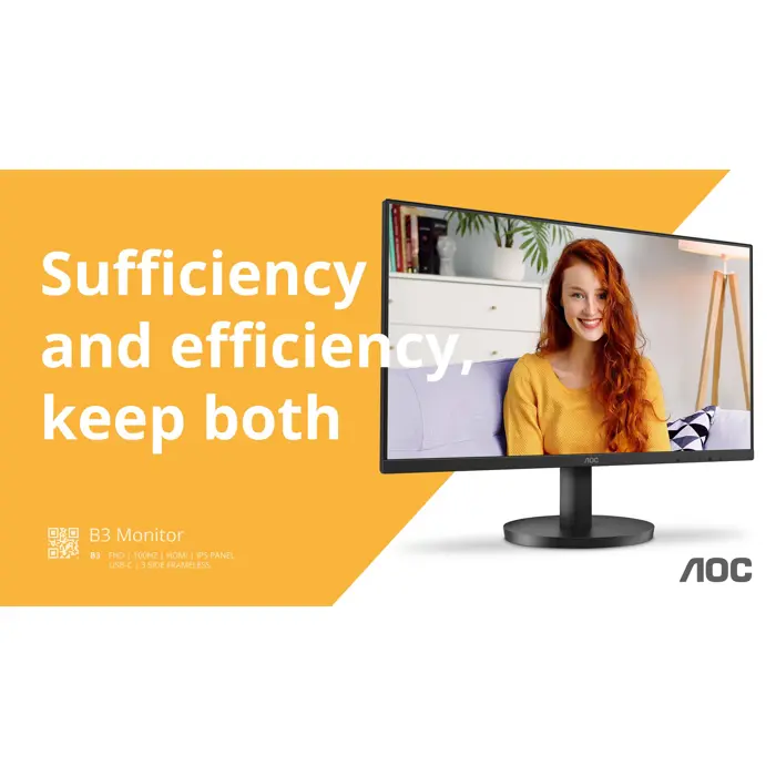 AOC B3 U27B3M computer monitor 68.6 cm (27") 3840 x 2160 pixels 4K Ultra HD LCD Black