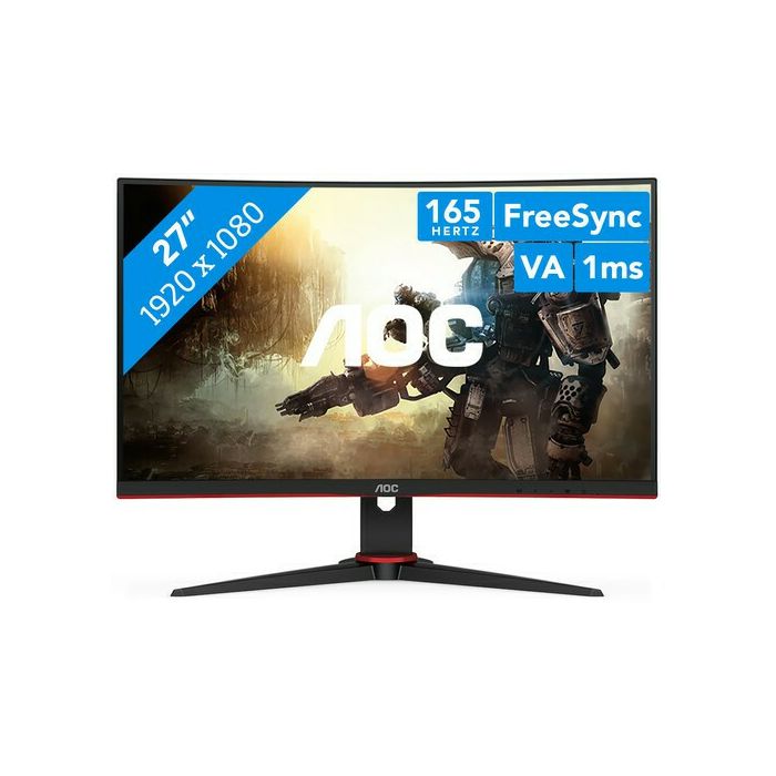 Monitor AOC 27" C27G2AE, VA, gaming, AMD FreeSync Premium 165Hz, 1ms, VGA, 2xHDMI, DP, Zvučnici, Zakrivljeni 1500R, Full HD