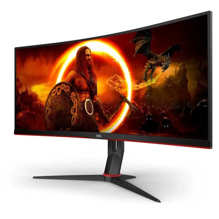 AOC CU34G2XP/BK, gaming monitor - 34 - black/red, WQHD, VA, curved, 180Hz panel