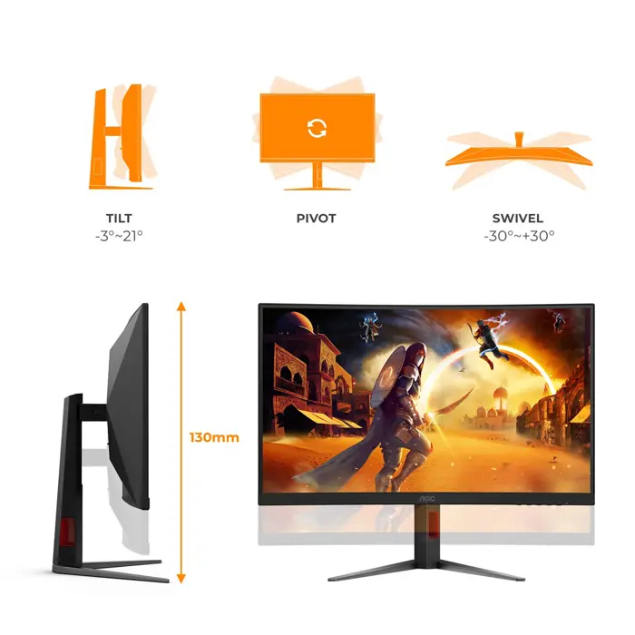 AOC G4 C27G4Z2 computer monitor 68.6 cm (27") 1920 x 1080 pixels Full HD LCD Black, Red