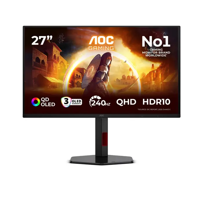 AOC G4 Q27G4ZDR computer monitor 67.3 cm (26.5") 2560 x 1440 pixels Quad HD QD-OLED Black, Red