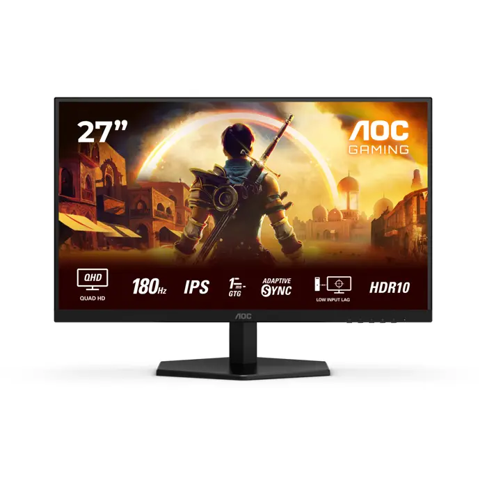 AOC Q27G42XE, gaming monitor - 27 - black (matte), QHD, Fast-IPS, G-Sync compatible, HDR, 180Hz panel