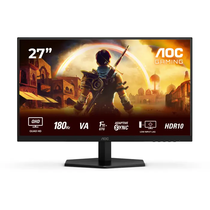 AOC Q27G42XNE, gaming monitor - 27 - black (matt), QHD, Fast-VA, Adaptive-Sync, HDR, 180Hz panel