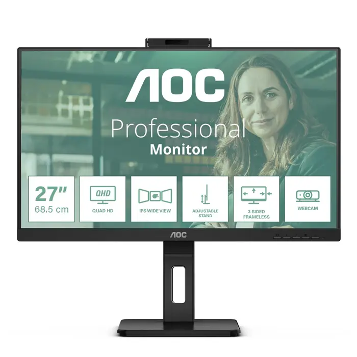 AOC Q27P3QW computer monitor 68.6 cm (27") 2560 x 1440 pixels Quad HD Black