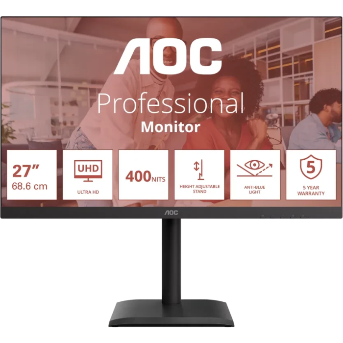 AOC U27E4CV 27" IPS UHD 60Hz USB-C PD poslovni monitor