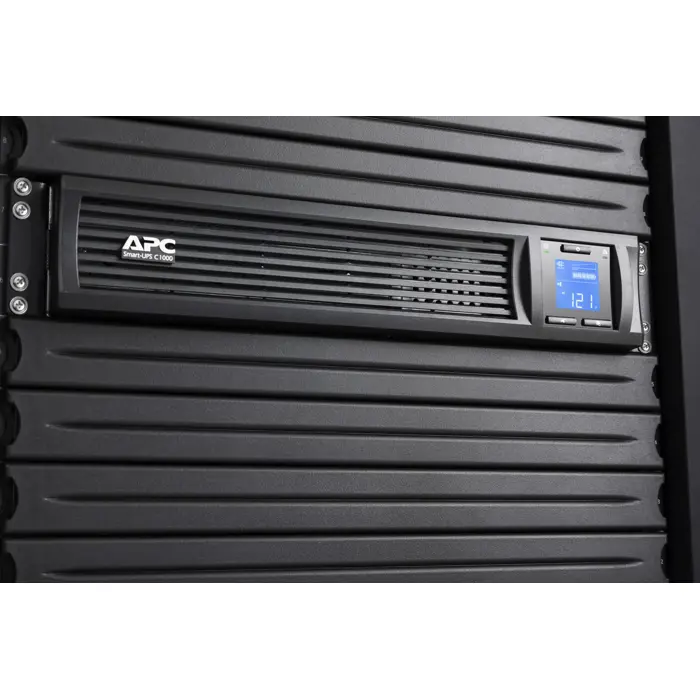 APC Smart-UPS C, Line Interactive, 1000VA, Rackmount 2U, 230V, 4x IEC C13 outlets, SmartConnect port, USB and Serial communication, AVR, Graphic LCD