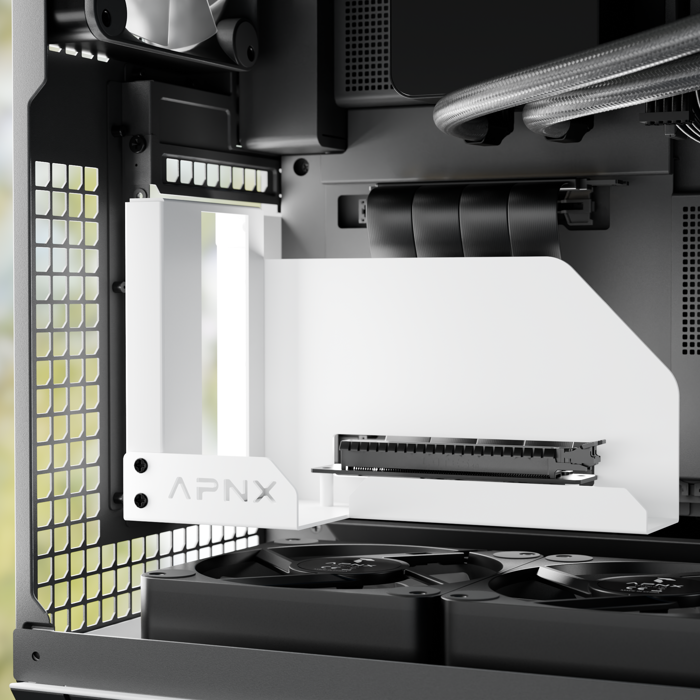 APNX Vertical GPU Holder Kit 2, nosač grafičke kartice, PCIe 5.0 riser, bijeli
