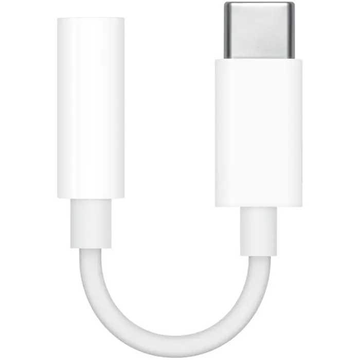 Apple USB headphone adapter, USB-C plug > 3.5mm jack socket (white, for headphones)