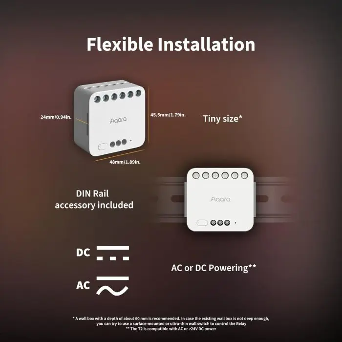AQARA dual relay module T2 (DCM-K01) - dual relay module Zigbee 3.0