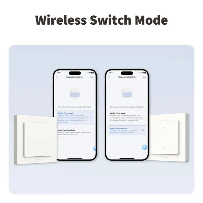 Aqara Smart H2 (WS -K07D) light switch, 2 buttons - 1 channel