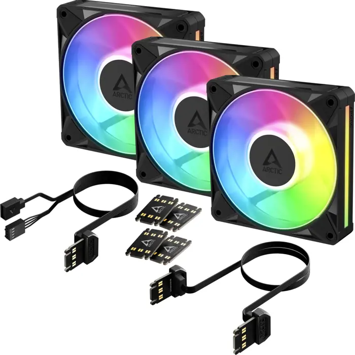 Arctic BioniX P12 A-RGB (black/white, pack of 3, 120 mm)