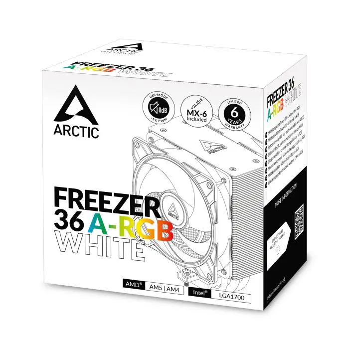 ARCTIC Freezer 36 A-RGB White, cooler for INTEL/AMD desktop processors