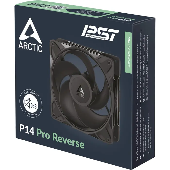 Arctic P14 Pro Reverse 140mm PWM Case Fan Reverse Airflow Black
